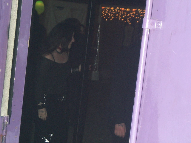 And the action outside the entrance